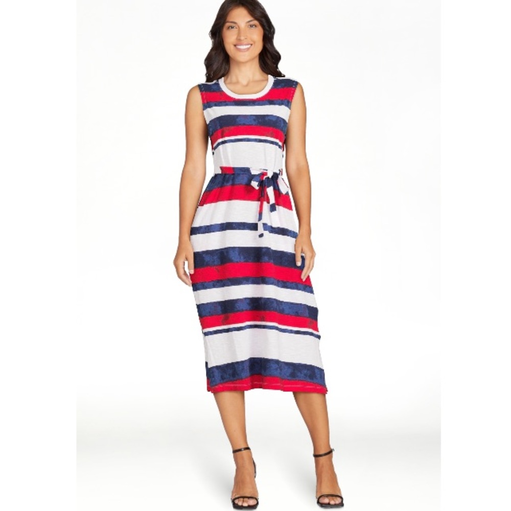 Women's Tank Dress Red Navy Size Small